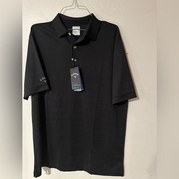 NEW Callaway Opti Dri Black Polyester Golf Polo Shirt Mens Size Medium NWT - Picture 5 of 6